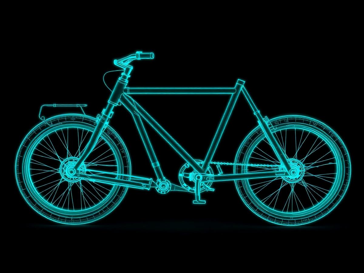 Wireframe concept render of a modular ride frame